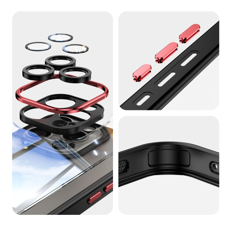 For iPhone 14 Pro Acrylic Hybrid TPU Armor Shockproof Phone Case(Black Red) - iPhone 14 Pro Cases by buy2fix | Online Shopping UK | buy2fix