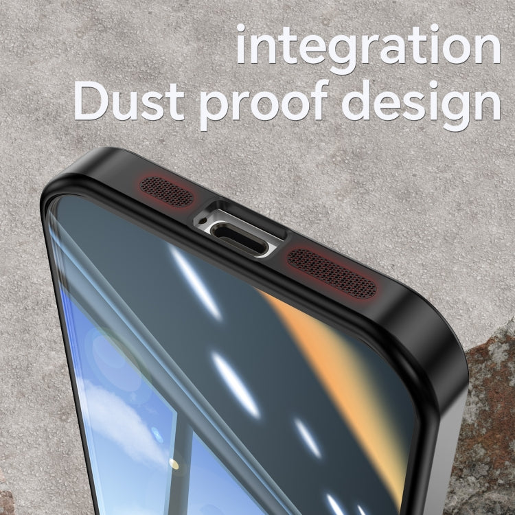For iPhone 13 Pro Max Acrylic Hybrid TPU Armor Shockproof Phone Case(Black Red) by buy2fix