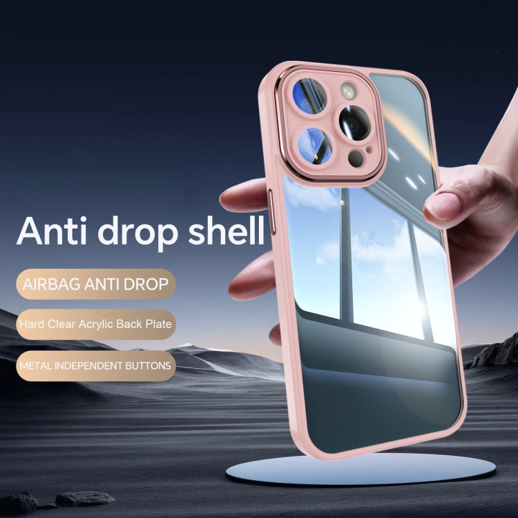 For iPhone 13 Pro Acrylic Hybrid TPU Armor Shockproof Phone Case(Pink) by buy2fix