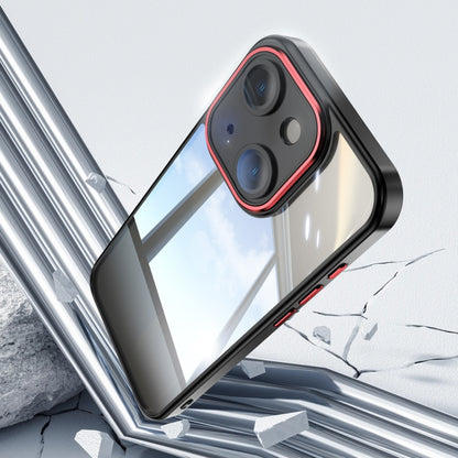 For iPhone 13 Acrylic Hybrid TPU Armor Shockproof Phone Case(Black Red) by buy2fix