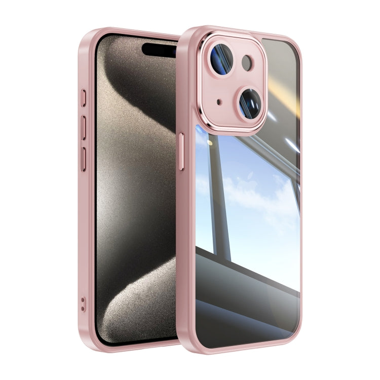 For iPhone 13 Acrylic Hybrid TPU Armor Shockproof Phone Case(Pink) by buy2fix