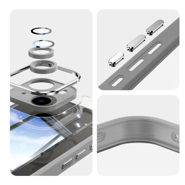 For iPhone 13 Acrylic Hybrid TPU Armor Shockproof Phone Case(Grey) by buy2fix