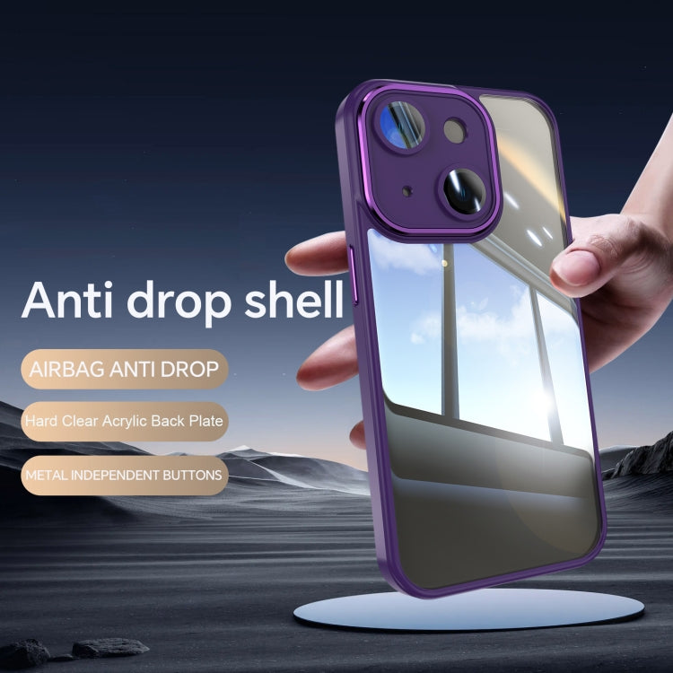 For iPhone 13 Acrylic Hybrid TPU Armor Shockproof Phone Case(Purple) by buy2fix