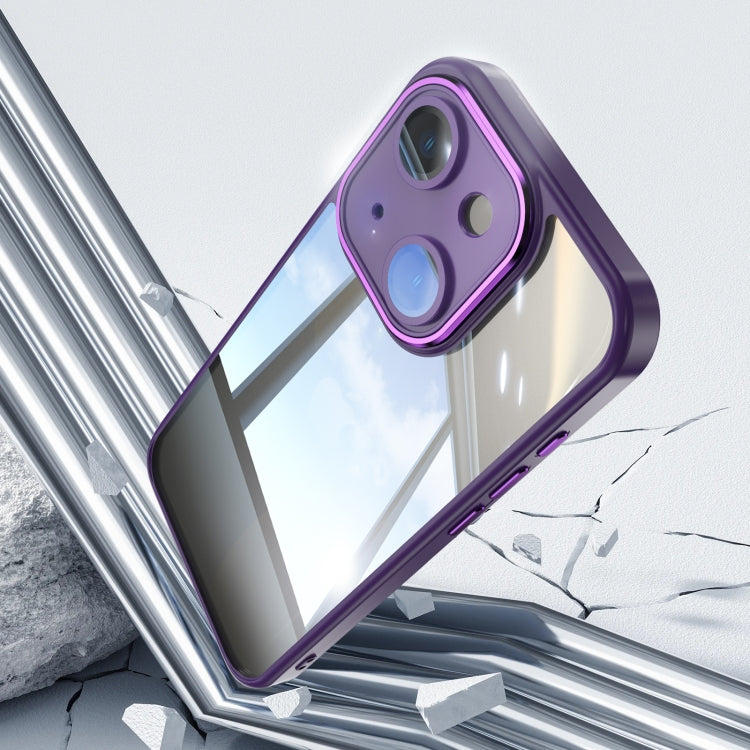For iPhone 13 Acrylic Hybrid TPU Armor Shockproof Phone Case(Purple) by buy2fix