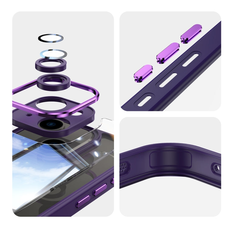 For iPhone 13 Acrylic Hybrid TPU Armor Shockproof Phone Case(Purple) by buy2fix