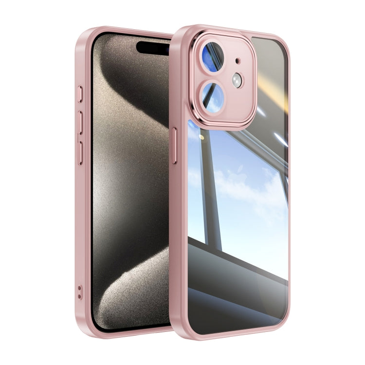 For iPhone 12 Acrylic Hybrid TPU Armor Shockproof Phone Case(Pink) by buy2fix