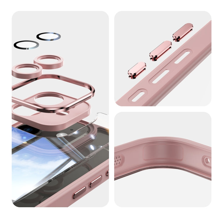 For iPhone 12 Acrylic Hybrid TPU Armor Shockproof Phone Case(Pink) by buy2fix