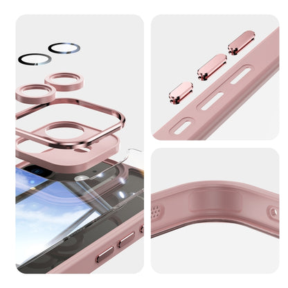 For iPhone 12 Acrylic Hybrid TPU Armor Shockproof Phone Case(Pink) by buy2fix