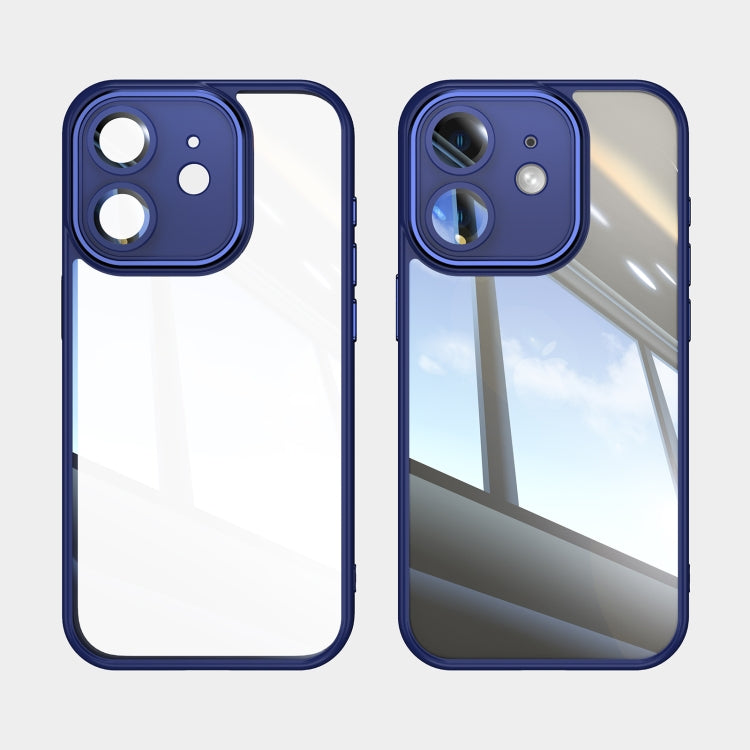 For iPhone 12 Acrylic Hybrid TPU Armor Shockproof Phone Case(Blue) by buy2fix