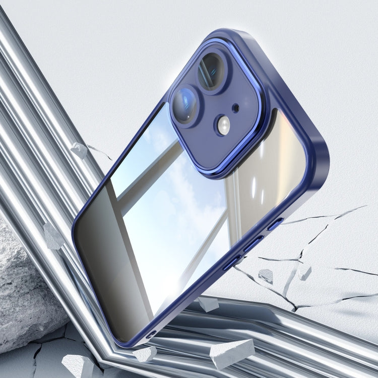 For iPhone 12 Acrylic Hybrid TPU Armor Shockproof Phone Case(Blue) by buy2fix