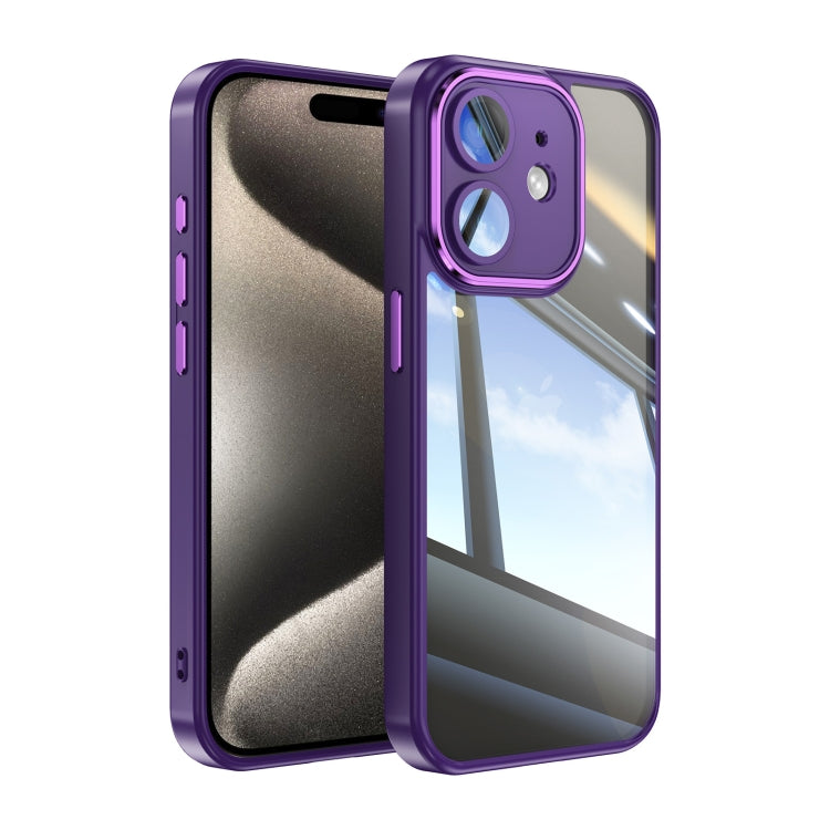 For iPhone 12 Acrylic Hybrid TPU Armor Shockproof Phone Case(Purple) by buy2fix