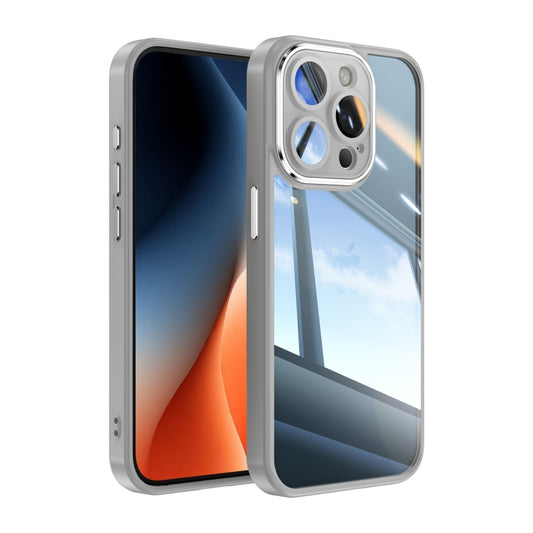 For iPhone 12 Pro Max Acrylic Hybrid TPU Armor Shockproof Phone Case(Grey) by buy2fix