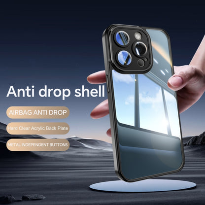 For iPhone 12 Pro Acrylic Hybrid TPU Armor Shockproof Phone Case(Black) by buy2fix