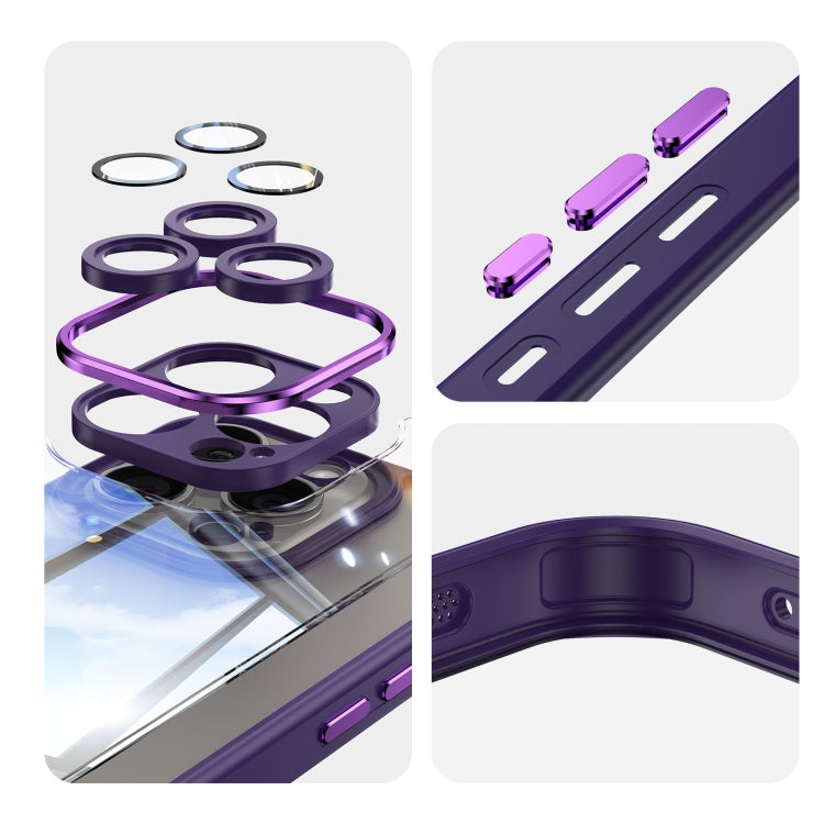 For iPhone 12 Pro Acrylic Hybrid TPU Armor Shockproof Phone Case(Purple) by buy2fix