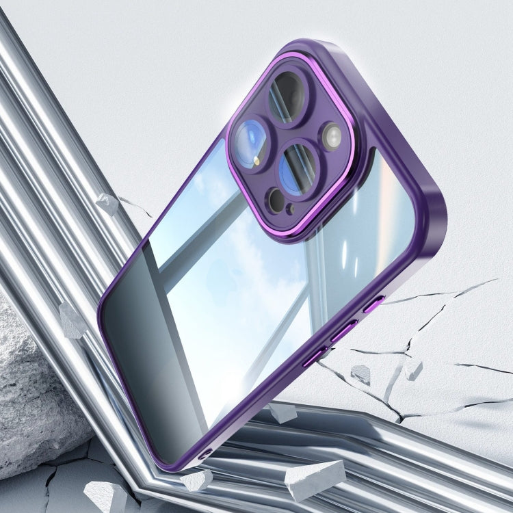 For iPhone 16 Acrylic Hybrid TPU Armor Shockproof Phone Case(Purple) by buy2fix