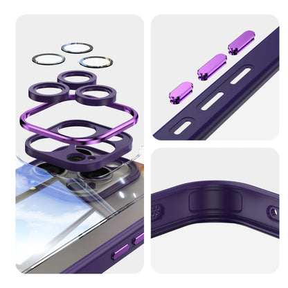 For iPhone 16 Acrylic Hybrid TPU Armor Shockproof Phone Case(Purple) by buy2fix