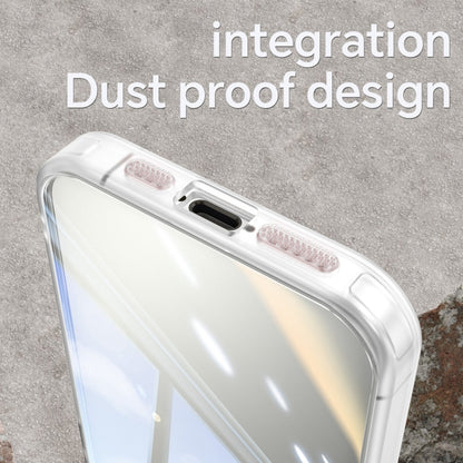 For iPhone 16 Acrylic Hybrid TPU Armor Shockproof Phone Case(Transparent) by buy2fix