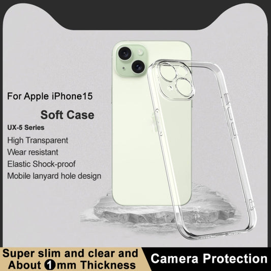 For iPhone 15 IMAK UX-5 Series Transparent TPU Phone Case(Transparent) - iPhone 15 Cases by imak | Online Shopping UK | buy2fix