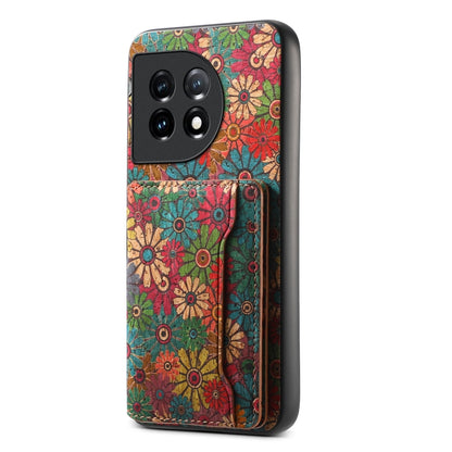 For OnePlus 11 Card Slot Holder Phone Case(Spring Green) - OnePlus Cases by buy2fix | Online Shopping UK | buy2fix