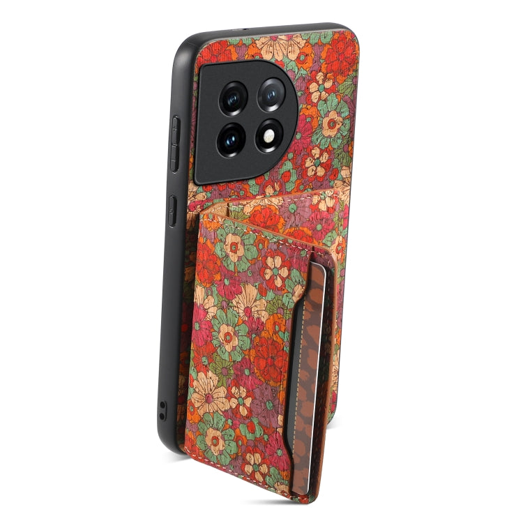 For OnePlus 11 Card Slot Holder Phone Case(Summer Red) - OnePlus Cases by buy2fix | Online Shopping UK | buy2fix