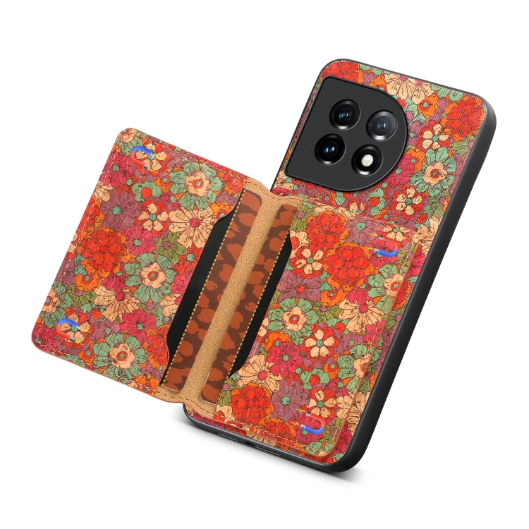 For OnePlus 11 Card Slot Holder Phone Case(Summer Red) - OnePlus Cases by buy2fix | Online Shopping UK | buy2fix
