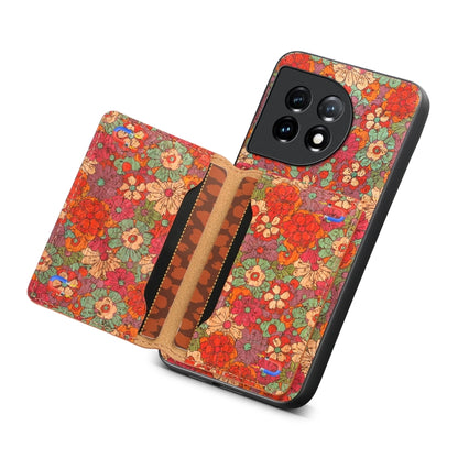 For OnePlus 11 Card Slot Holder Phone Case(Summer Red) - OnePlus Cases by buy2fix | Online Shopping UK | buy2fix
