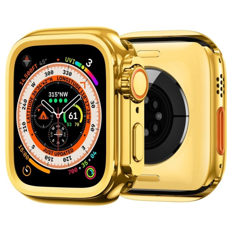 For Apple Watch Series 6 / 5 / 4 / SE 44mm Change to Ultra 49mm Titanium Alloy Watch Case(Gold) by buy2fix
