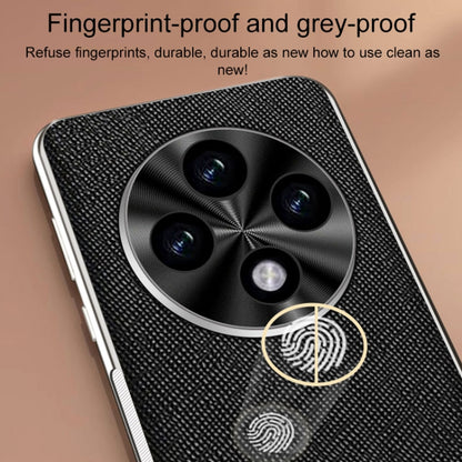 For OPPO A3 Pro Silver Edge Cross Texture PU Leather Phone Case(Dark Green) by buy2fix