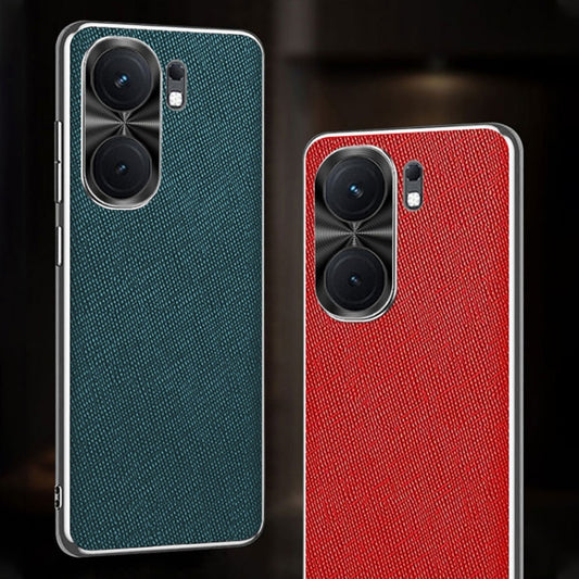 For vivo iQOO Neo9 Silver Edge Cross Texture PU Leather Phone Case(Red) by buy2fix