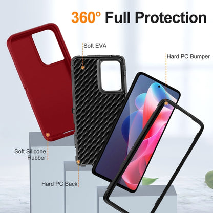 For Motorola Moto G Play 5G 2024 Life Waterproof Rugged PC + Silicone Phone Case(Red + Black) by buy2fix