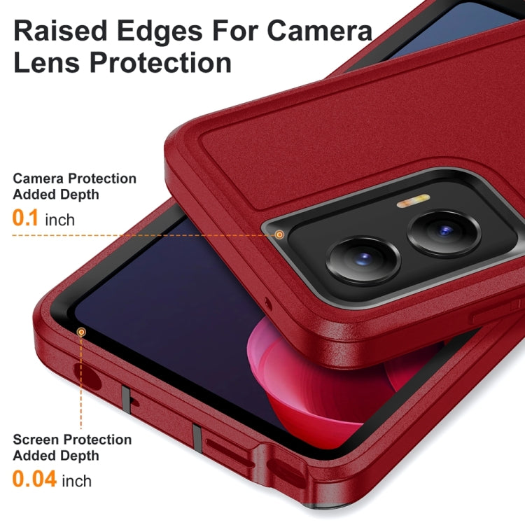 For Motorola Moto G Play 5G 2024 Life Waterproof Rugged PC + Silicone Phone Case(Red + Black) by buy2fix