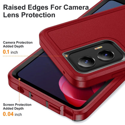 For Motorola Moto G Play 5G 2024 Life Waterproof Rugged PC + Silicone Phone Case(Red + Black) by buy2fix