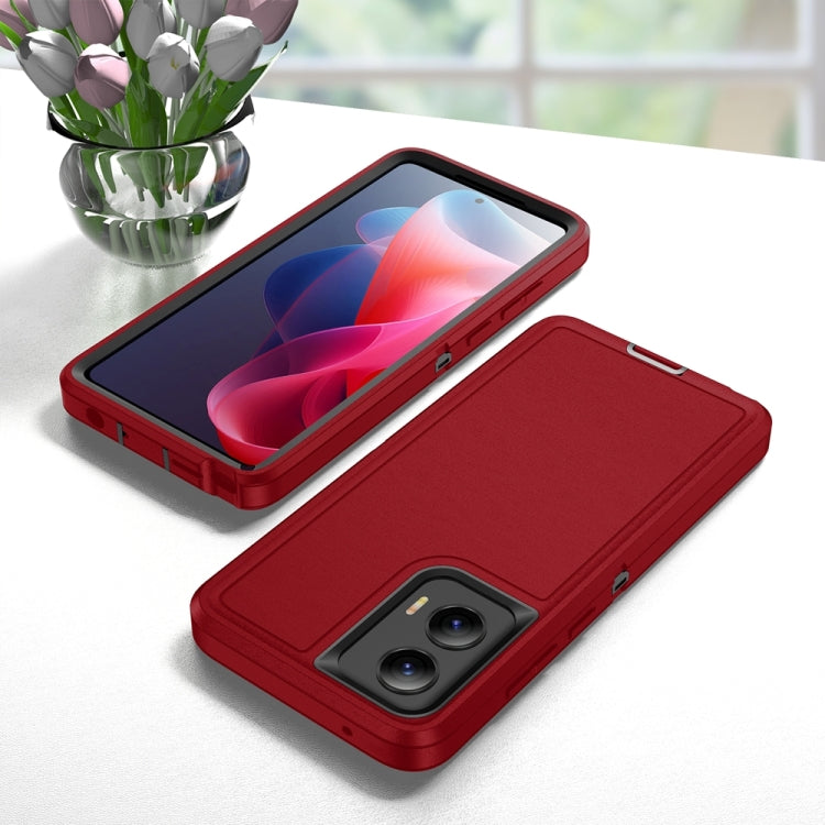 For Motorola Moto G Play 5G 2024 Life Waterproof Rugged PC + Silicone Phone Case(Red + Black) by buy2fix