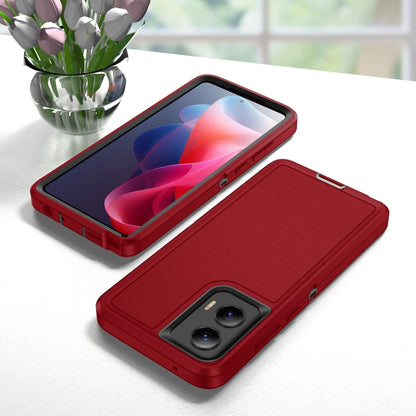 For Motorola Moto G Play 5G 2024 Life Waterproof Rugged PC + Silicone Phone Case(Red + Black) by buy2fix