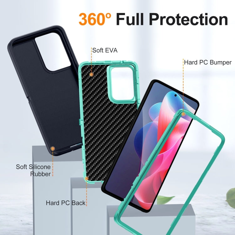 For Motorola Moto G Play 5G 2024 Life Waterproof Rugged PC + Silicone Phone Case(Dark Blue + Light Blue) by buy2fix