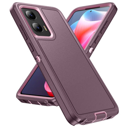 For Motorola Moto G Play 5G 2024 Life Waterproof Rugged PC + Silicone Phone Case(Purple + Pink) by buy2fix