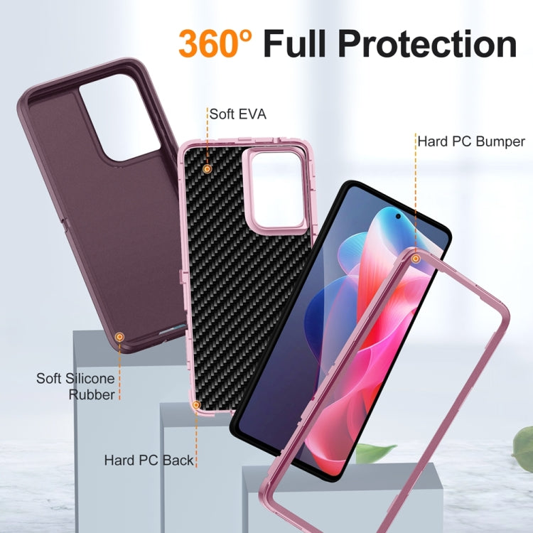 For Motorola Moto G Play 5G 2024 Life Waterproof Rugged PC + Silicone Phone Case(Purple + Pink) by buy2fix