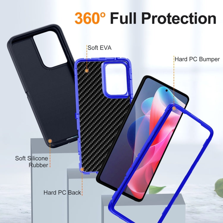 For Motorola Moto G Stylus 5G 2024 Life Waterproof Rugged PC + Silicone Phone Case(Dark Blue + Royal Blue) by buy2fix