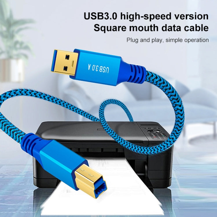 Printer / Hard Disk USB 3.0 A Male to B Male Connector Cable, Length:0.3m(Blue) by buy2fix