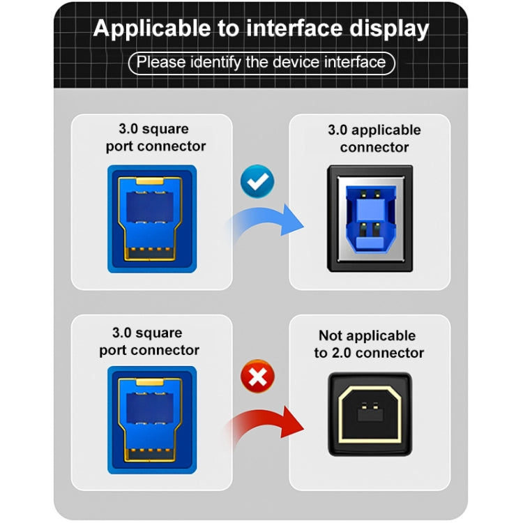 Printer / Hard Disk USB 3.0 A Male to B Male Connector Cable, Length:0.3m(Blue) by buy2fix
