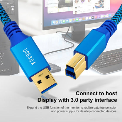 Printer / Hard Disk USB 3.0 A Male to B Male Connector Cable, Length:0.6m(Blue) by buy2fix