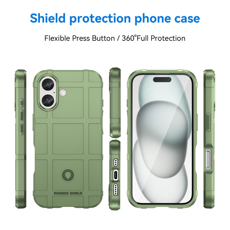 For iPhone 16 Plus Full Coverage Shockproof TPU Phone Case(Green) by buy2fix