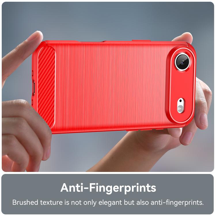 For iPhone Air Brushed Texture Carbon Fiber TPU Phone Case(Red) - iPhone Air Cases by buy2fix | Online Shopping UK | buy2fix