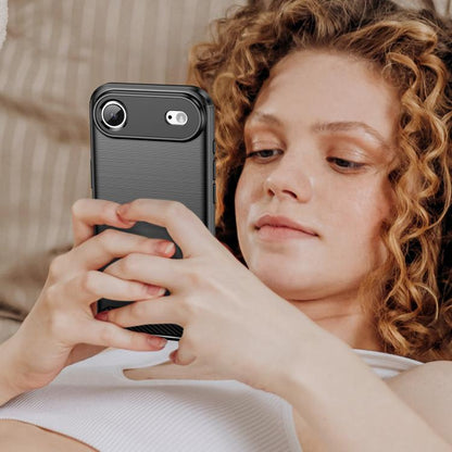 For iPhone Air Brushed Texture Carbon Fiber TPU Phone Case(Black) - iPhone Air Cases by buy2fix | Online Shopping UK | buy2fix