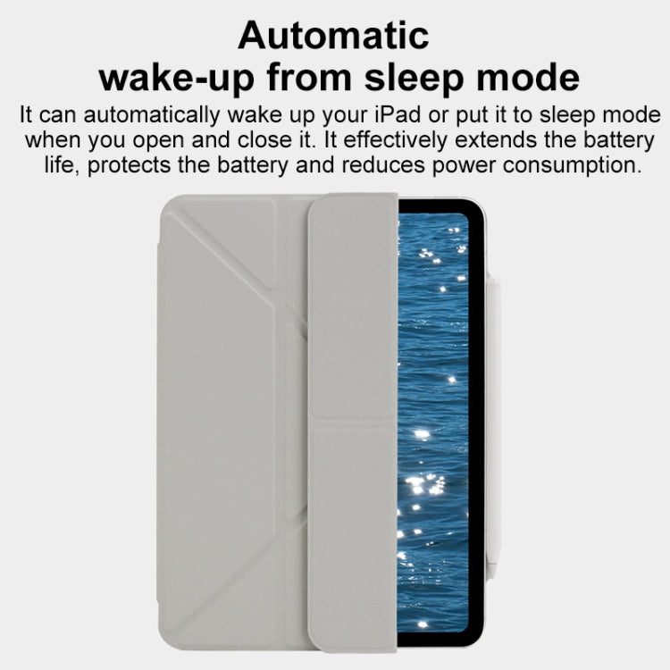 For iPad Air 11 2025 / 2024 Y-Shape Double-sided Clip Magnetic Smart Tablet Case(Light Grey) - iPad Air 11 2025 / 2024 Cases by buy2fix | Online Shopping UK | buy2fix