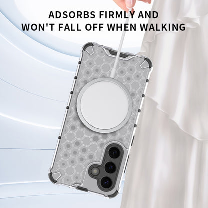 For Samsung Galaxy S25 Ultra 5G Honeycomb Magnetic Ring Shockproof Phone Case(White) by buy2fix
