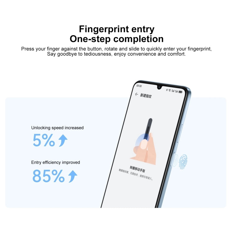 HUAWEI Enjoy 70S, 8GB+128GB, Side Fingerprint Identification, 6.75 inch HarmonyOS 4.2 Octa Core 2.4GHz, Network: 4G, Not Support Google Play(Blue) by Huawei