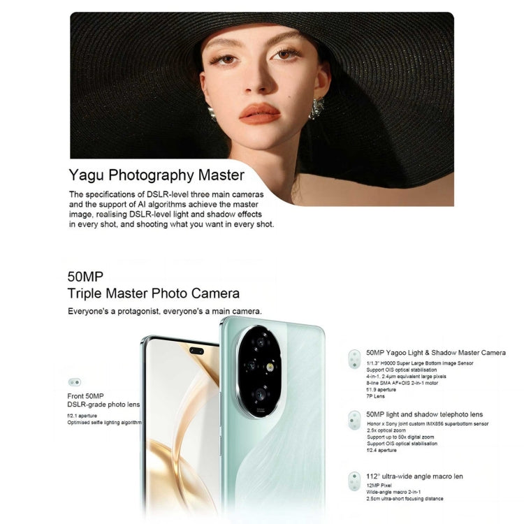 Honor 200 Pro, 12GB+256GB, Screen Fingerprint Identification, 6.78 inch MagicOS 8.0 Snapdragon 8s Gen 3 Octa Core, Network: 5G, NFC, OTG(Black) - Honor by HONOR | Online Shopping UK | buy2fix