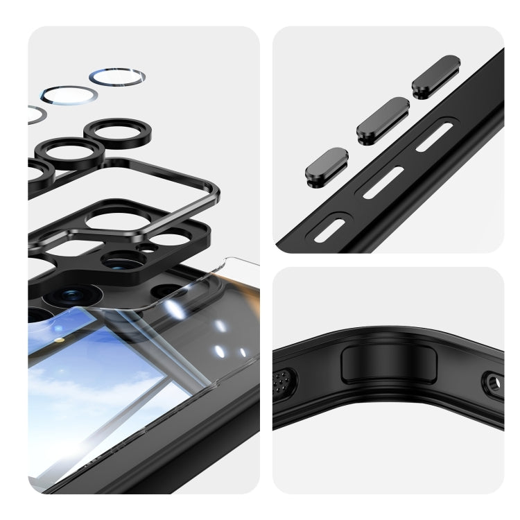 For Samsung Galaxy S25 Ultra 5G Acrylic Hybrid TPU Armor Shockproof Phone Case(Black) by buy2fix