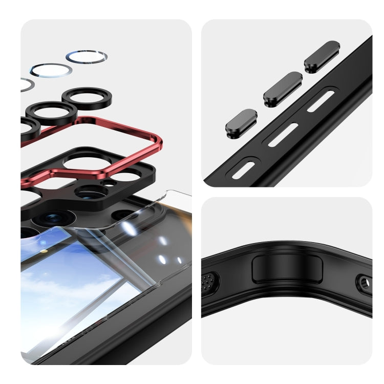 For Samsung Galaxy S25 Ultra 5G Acrylic Hybrid TPU Armor Shockproof Phone Case(Black Red) by buy2fix